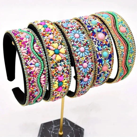 NEW Hand Beaded Headband - Picture 4 of 4